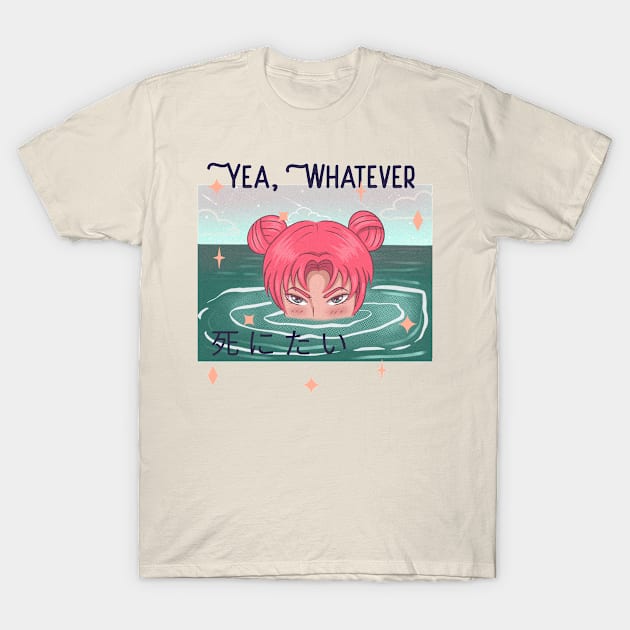 Yea whatever, Ironic funny kawaii pastel aesthetic dark humor T-Shirt by The College Noob